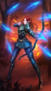 Stunning Fantasy Elf Archer With Glowing Magic Bow Wallpaper for Mobile