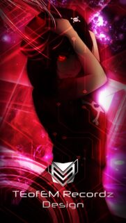Anime Girl with Red Glowing Eyes and Cyberpunk Aesthetic Mobile Wallpaper