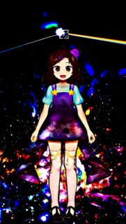 Anime Galaxy Girl Wallpaper with Prism Light Effect High Resolution Mobile Background