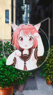 Cute Anime Cat Girl Aesthetic Mobile Wallpaper in High Resolution