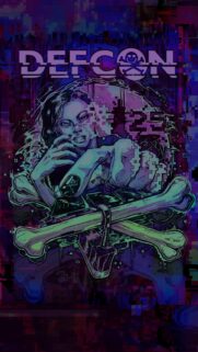 Defcon 25 Hacker Glitch Art Wallpaper with Mysterious Woman and Digital Aesthetic