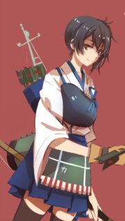 Anime Girl Kaga Kantai Collection Mobile Wallpaper High Resolution