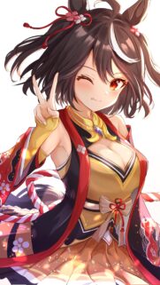 Cute Anime Girl Kitasan Black from Uma Musume Pretty Derby High Quality Wallpaper