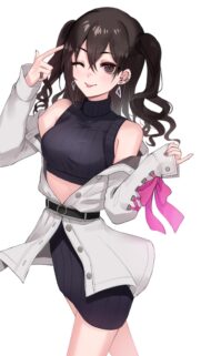 Cute Anime Girl with Twin Tails Wearing Stylish Outfit 4K Wallpaper