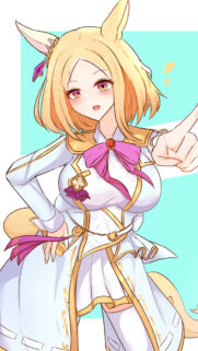 Cute Anime Girl with Blonde Fox Ears in Elegant White Outfit Mobile Wallpaper
