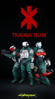 Cyberpunk 2077 Trauma Team Squad High Resolution Mobile Wallpaper