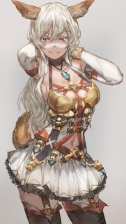 Anime Fox Girl Warrior Digital Art Wallpaper for Mobile