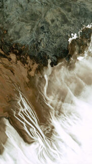 Stunning Satellite View of Earth Earth River Delta and Desert Landscapes Mobile Wallpaper