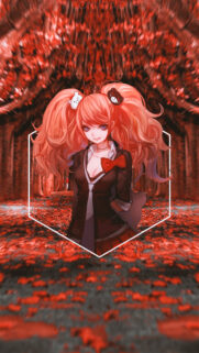 Junko Enoshima Danganronpa Aesthetic Red Background Wallpaper