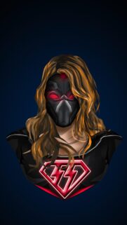 Supergirl Dark Edition Masked Superhero Wallpaper for Mobile
