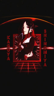 Kaguya Shinomiya Red Aesthetic Anime Mobile Wallpaper