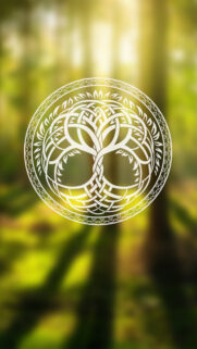 Celtic Tree of Life Wallpaper with Golden Forest Bokeh Background