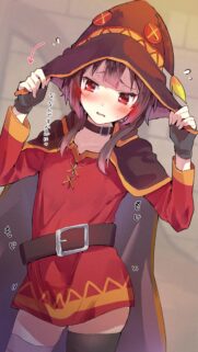 Megumin Konosuba Shy Anime Girl High Quality Mobile Wallpaper