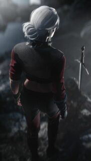 Ciri The Witcher Fantasy Warrior Phone Wallpaper