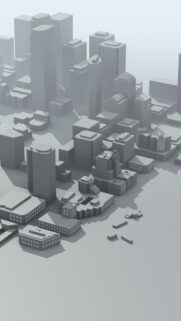 Minimalist 3D Isometric Cityscape Grey Aesthetic Mobile Wallpaper