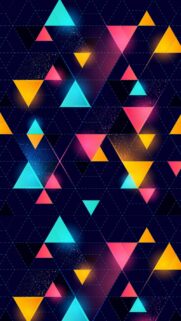 Neon Geometric Triangles Abstract Mobile Wallpaper for Smartphone