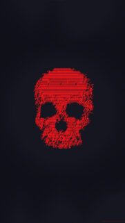 Minimalist Red Skull Typography Art Mobile Wallpaper