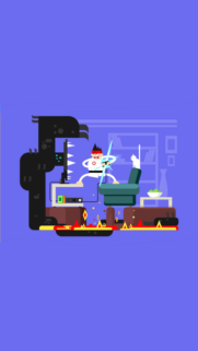Funny Gamer Ninja Fighting Digital Monster Mobile Wallpaper