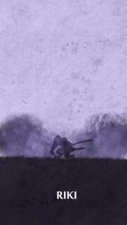 Minimalist Riki Dota 2 Hero Silhouette Aesthetic Purple Wallpaper for Mobile