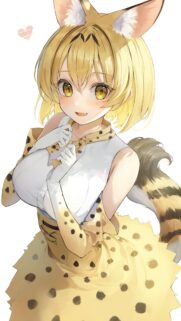 Cute Anime Serval Girl from Kemono Friends High Quality Mobile Wallpaper
