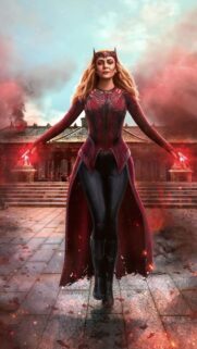 Stunning Wanda Maximoff Scarlet Witch 4K Mobile Wallpaper for Phone Background