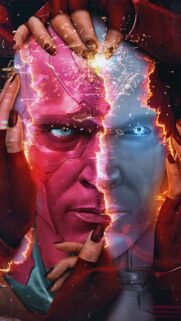 WandaVision 4K Mobile Wallpaper: Stunning Scarlet Witch and Vision Aesthetic Background for Phone