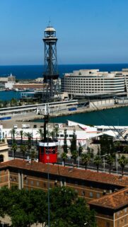 Port Vell Cable Car Barcelona Aerial City View Mobile Wallpaper