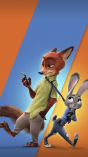 Stunning Zootopia High Quality Mobile Wallpaper – Vibrant Judy Hopps and Nick Wilde Art