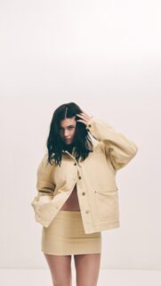Kylie Jenner Stylish Minimalist Portrait Wallpaper for Mobile