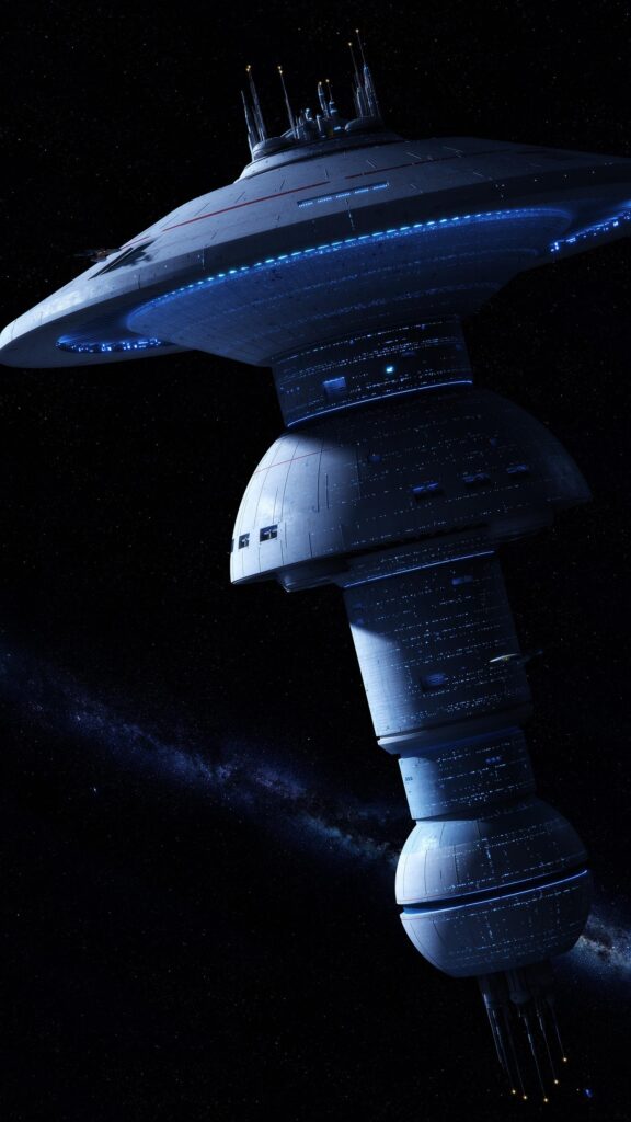 Futuristic Space Station Deep Space Concept Art High Quality Mobile Wallpaper