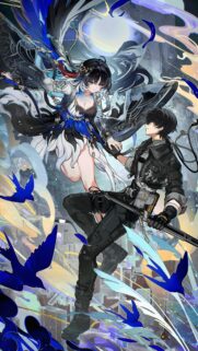 Anime Fantasy Couple Warrior Wallpaper featuring Male and Female Characters in Action