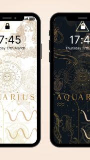 Aquarius Zodiac Cosmic Energy Aesthetic Phone Wallpaper