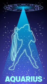 Cosmic Aquarius Zodiac Sign Astrology and Horoscope Phone Wallpaper