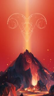 Aries Zodiac Fire Energy Spiritual Geometry Phone Wallpaper