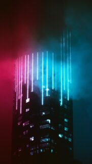 Neon Aura Energy Aesthetic Modern Architecture Spiritual Wallpaper
