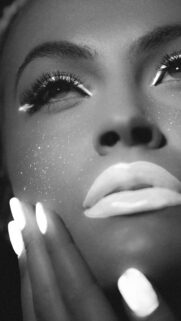 Black and White Artistic Portrait Glowing Glamour Mobile Wallpaper