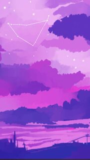Capricorn Zodiac Constellation Aesthetic Purple Sky Mobile Wallpaper