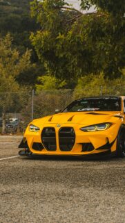 Custom Modified Yellow BMW M3 G80 Sports Car Phone Wallpaper