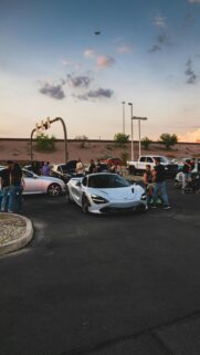 Supercar Meet at Sunset Phone Wallpaper
