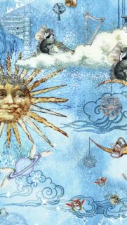 Celestial Vision Board Manifestation Collage with Sun and Moon Energy Wallpaper