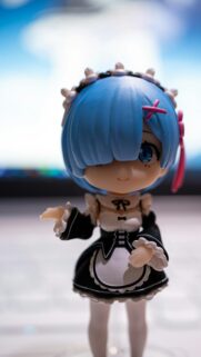 Cute Rem Anime Maid Chibi Figurine High Quality Mobile Wallpaper