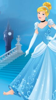 Enchanting Cinderella Mobile Wallpaper: Dreamy Fairytale Castle & Glass Slipper Background