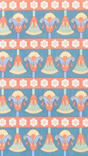 Elegant Egyptian Lotus Pattern Mobile Background Wallpaper