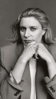 Greta Gerwig Artistic Portrait Mobile Wallpaper – High Quality HD Background