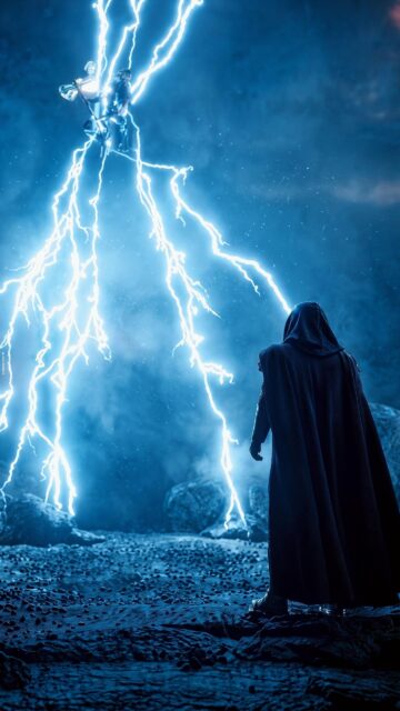 Epic Thor God of Thunder Summoning Lightning Mobile Wallpaper