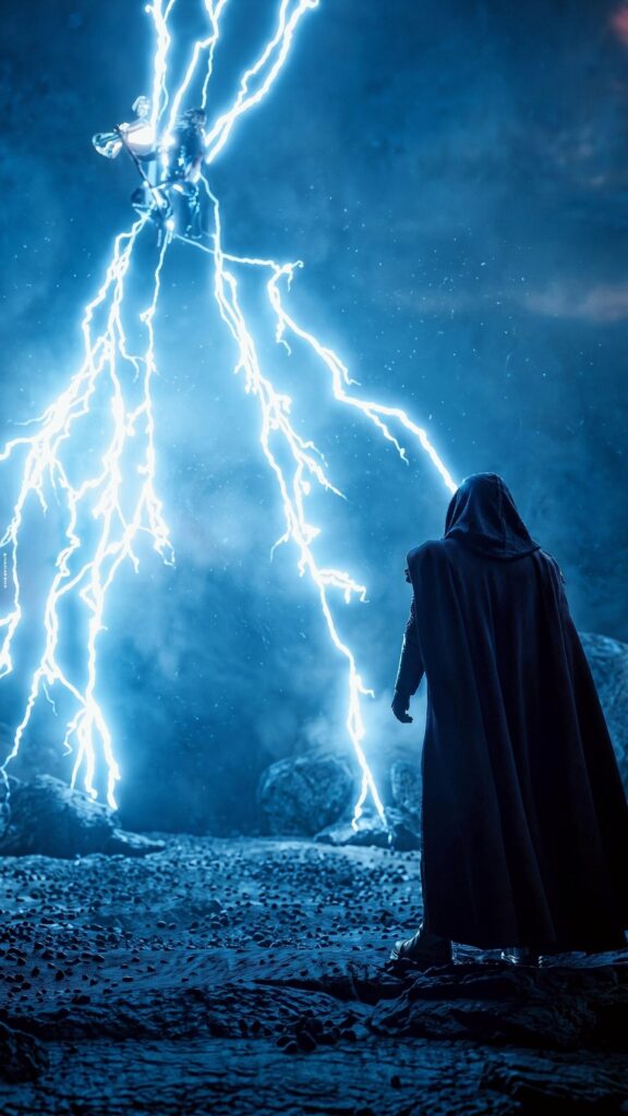 Epic Thor God of Thunder Summoning Lightning Mobile Wallpaper