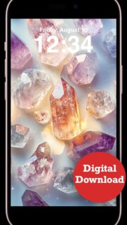 Healing Amethyst and Citrine Crystal Energy Aesthetic Phone Wallpaper