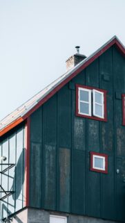 Rustic Green Nordic House Architecture Mobile Phone Wallpaper
