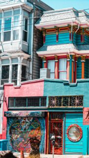 Vibrant San Francisco Painted Lady House Exterior Smartphone Wallpaper