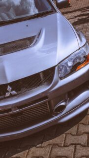 Silver Mitsubishi Lancer Evolution JDM Sports Car Mobile Wallpaper